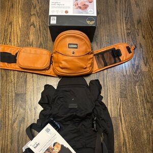 Tushbaby hip carrier SET in vegan leather cognac